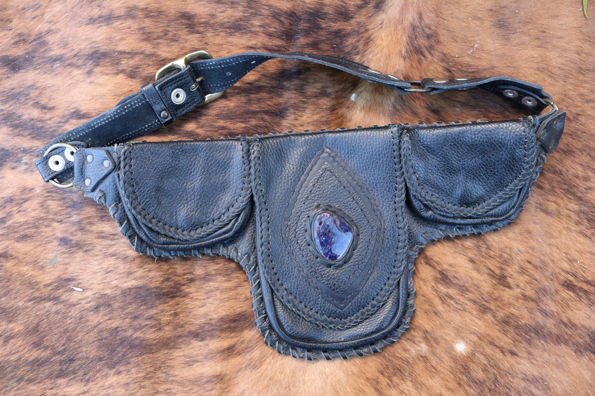 Bolivar Hip Belt | Black Leather | Lapis