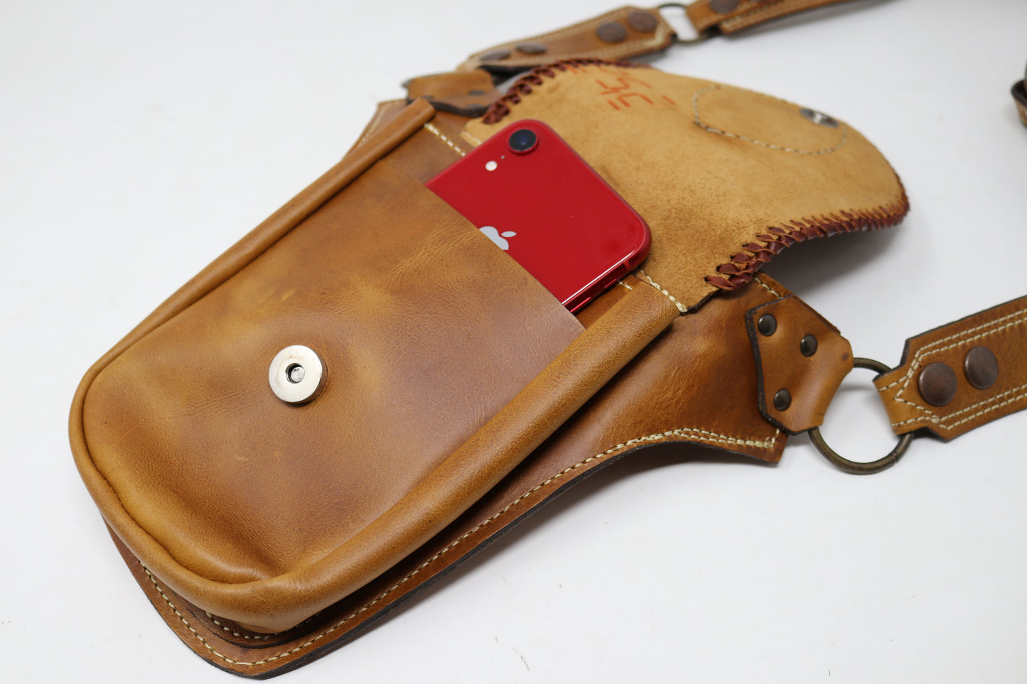 El Comandante Hip Belt | Blue Leather | Tigers Eye
