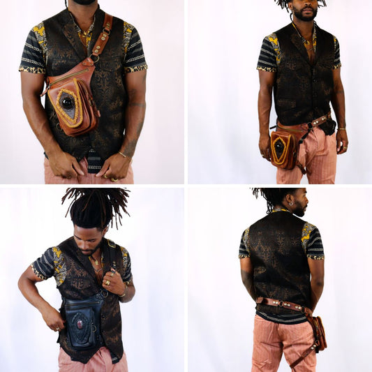 Aventurera Utility Belt | Black Leather | Turquoise Stone
