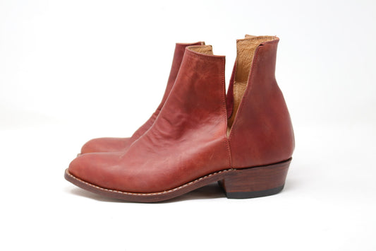 French V-Cut Boots | Red | Made to Order