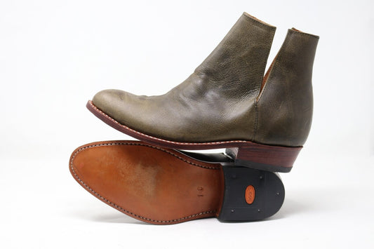 French V-Cut Boots | Green | Made to Order