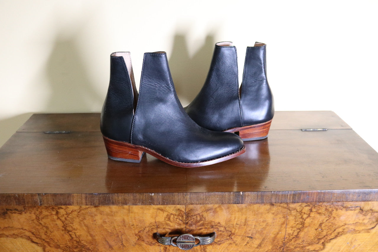 French V-Cut Boots | Black | Made to Order