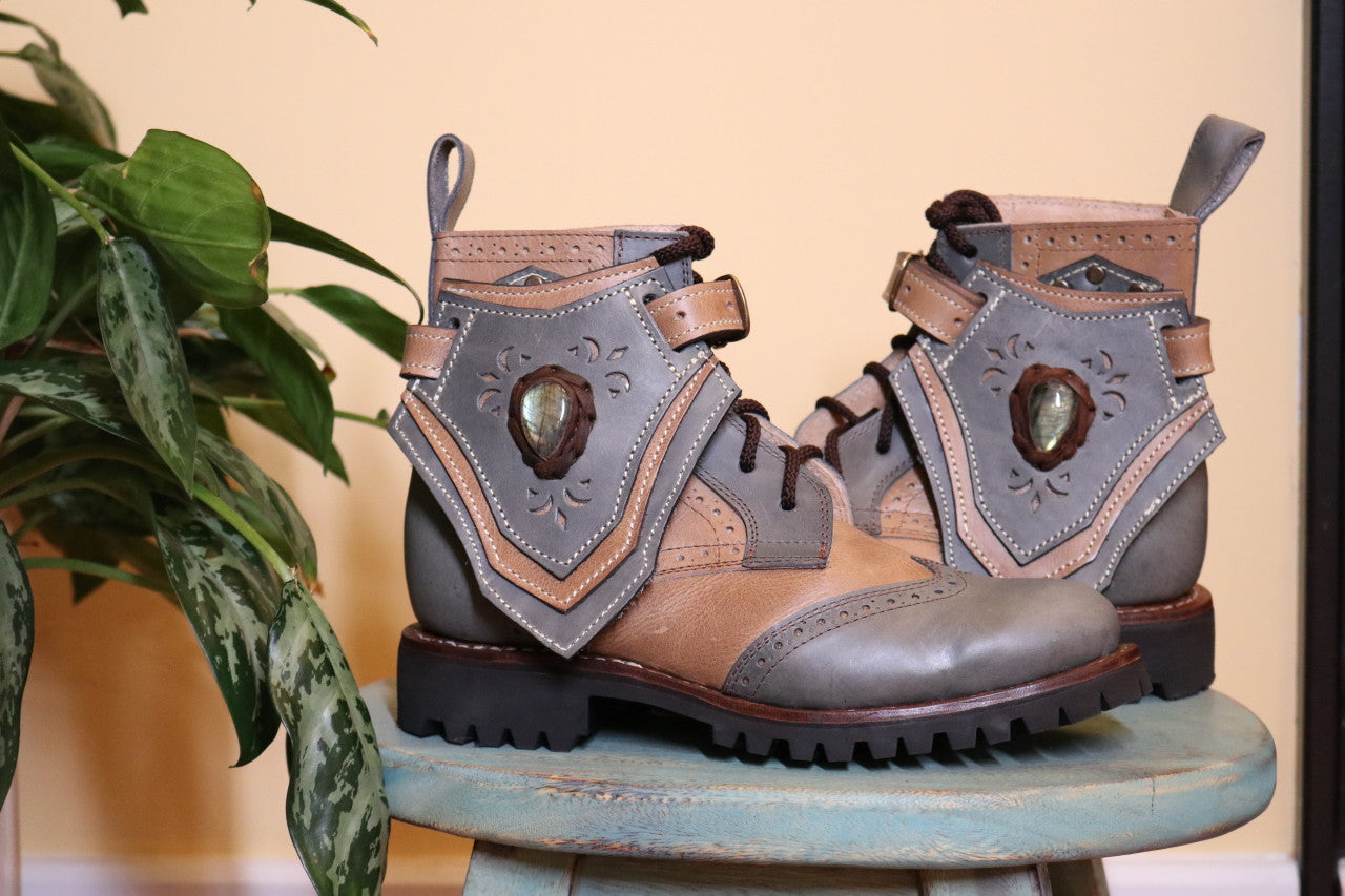 Gunslinger Boots | Gray & Beige | Made to Order
