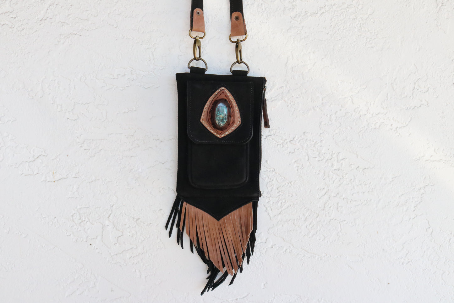 Boreal Bag | Black Leather | Chrysocolla