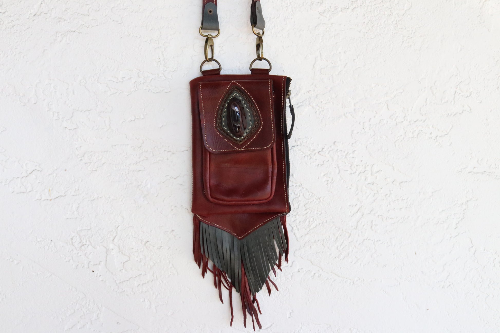 Boreal Bag | Red Leather | Amethyst