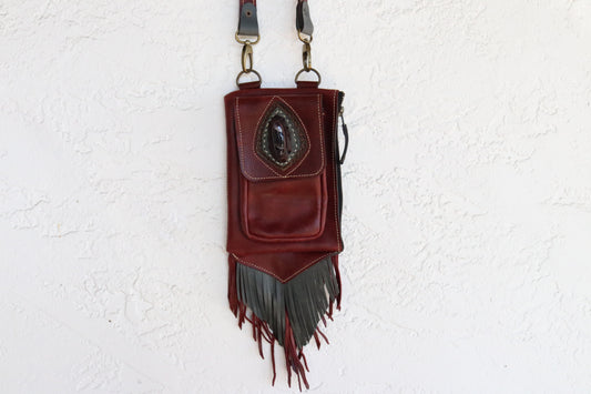 Boreal Bag | Red Leather | Amethyst