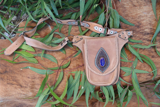 El Comandante Hip Belt | Beige Leather | Lapis