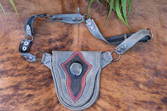 El Coyote Hip Belt | Green Leather | Agate