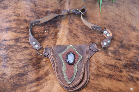 El Coyote Hip Belt | Brown Leather | Agate