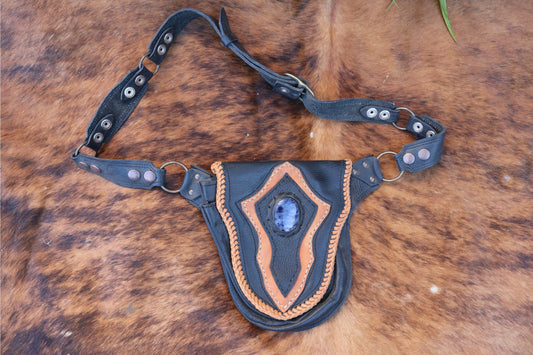 El Coyote Hip Belt | Black Leather | Sodolite