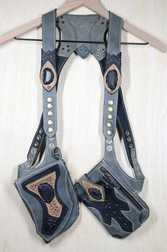 Men's Occidental Holster | Gray Leather | Black Agate