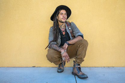 Gunslinger Boots | Gray & Beige Brown | Made to Order