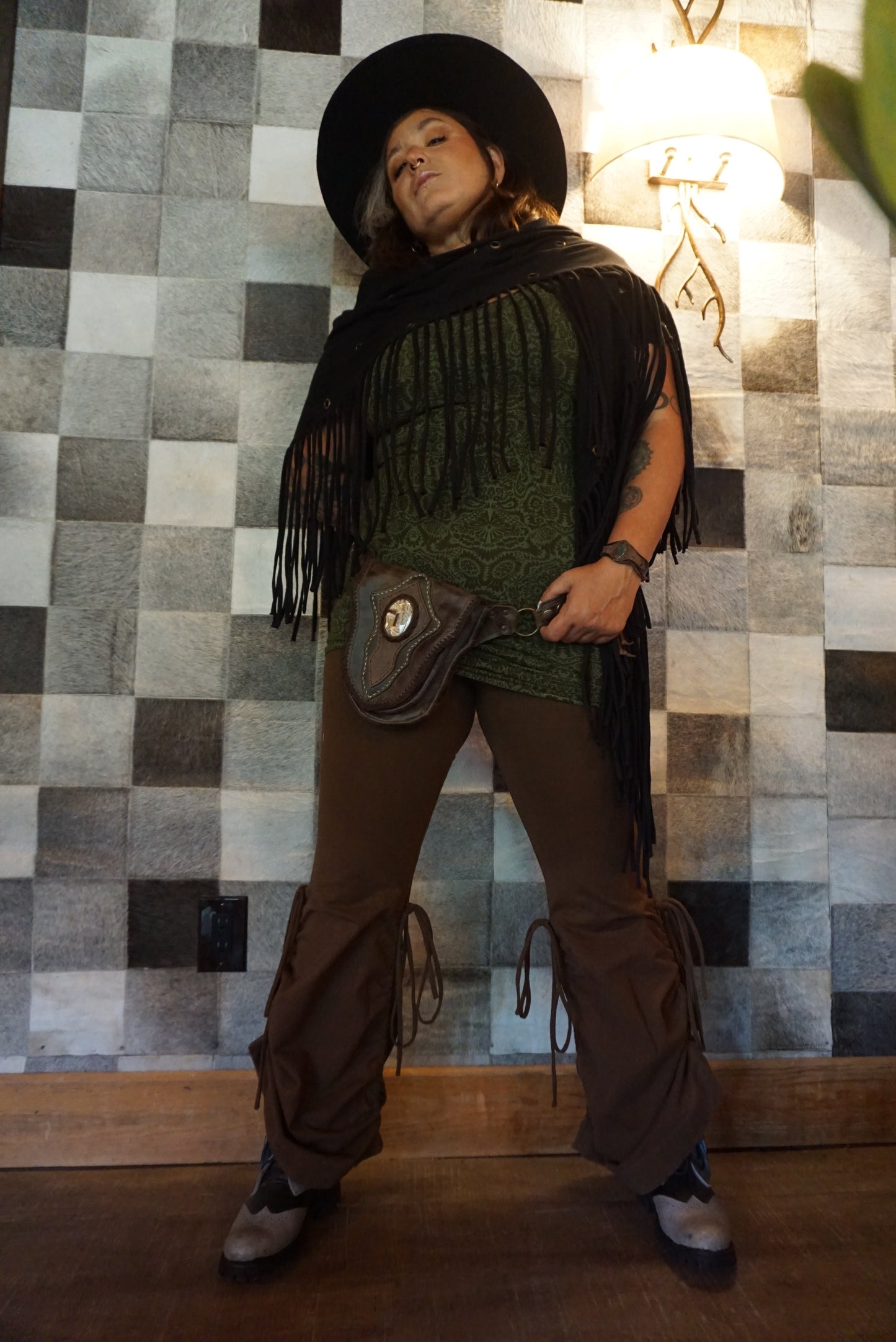 El Coyote Hip Belt | Black Leather | Sodolite