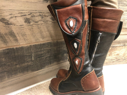 Tall Gunslinger Boots | Black & Brown | Made to Order
