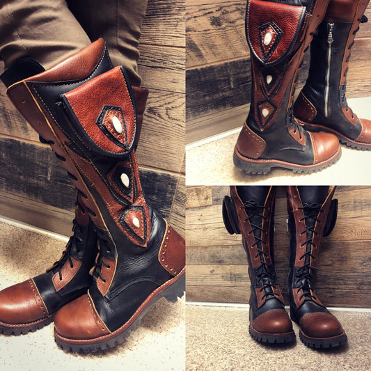 Tall Gunslinger Boots | Black & Brown | Made to Order