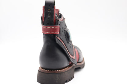 Gunslinger Boots | Black & Red | Made to Order