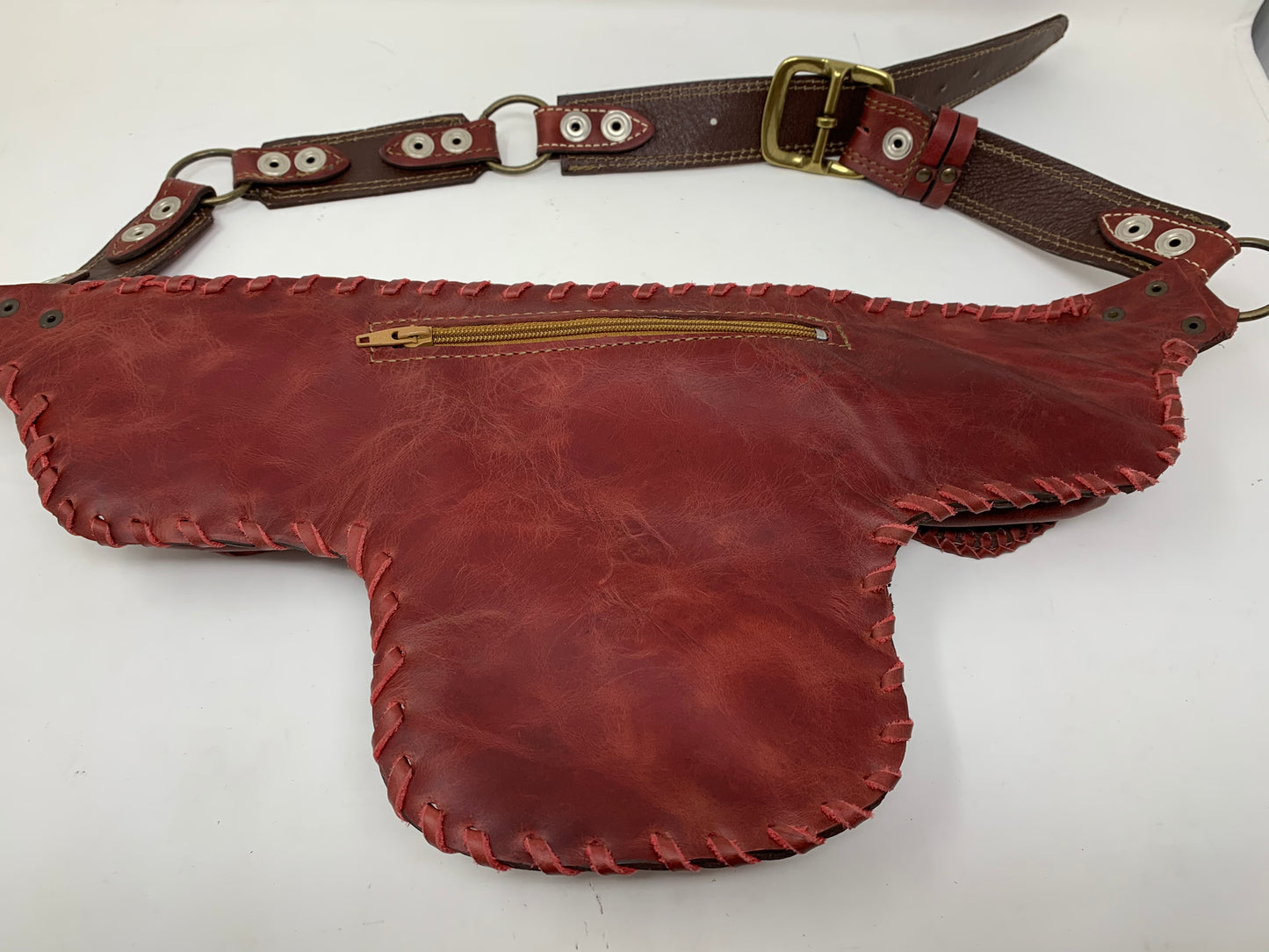 Bolivar Hip Belt | Red Leather | Labradorite