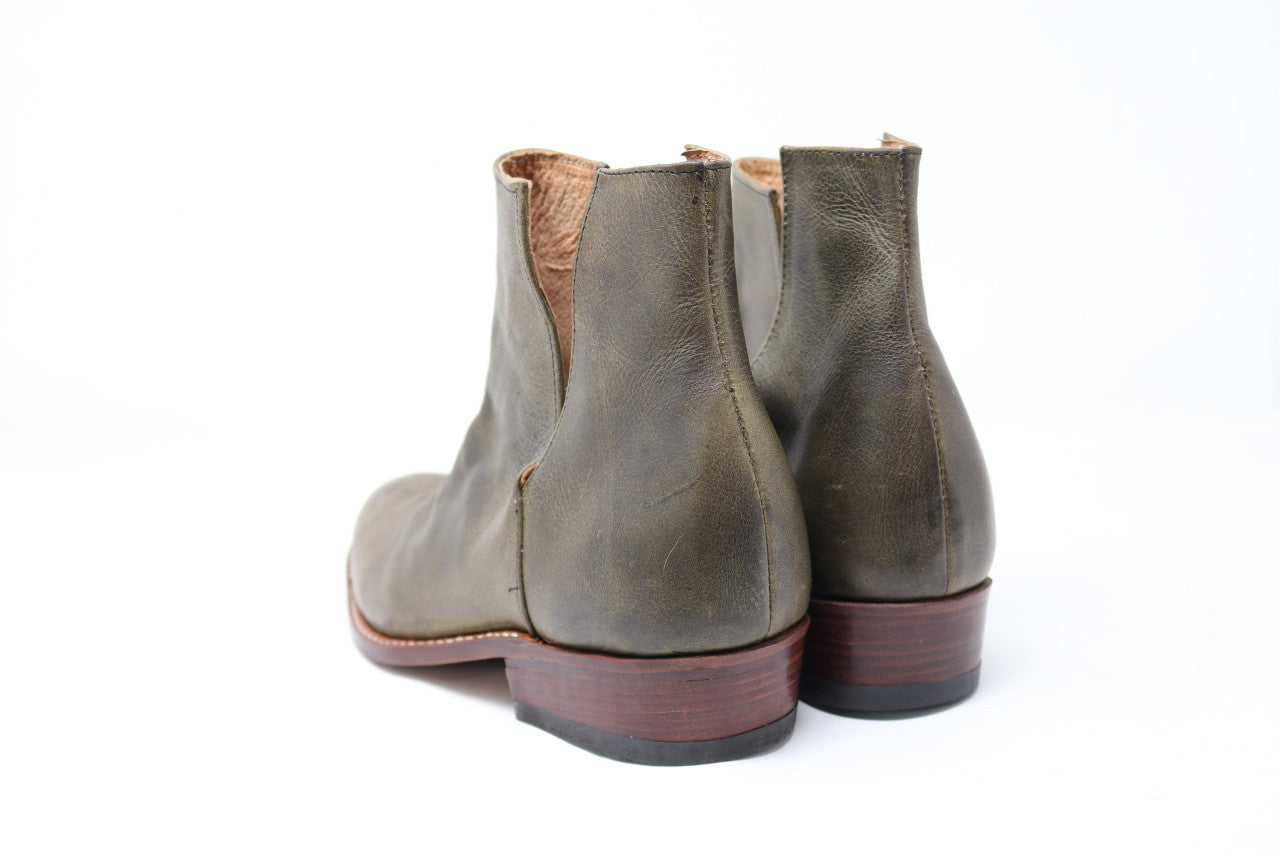 French V-Cut Boots | Green | Made to Order