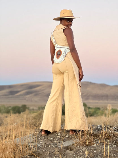 Aventurera Utility Belt | Black Leather | Malachite Stone