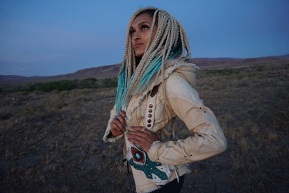 Occidental Holster | Beige Leather | Turquoise