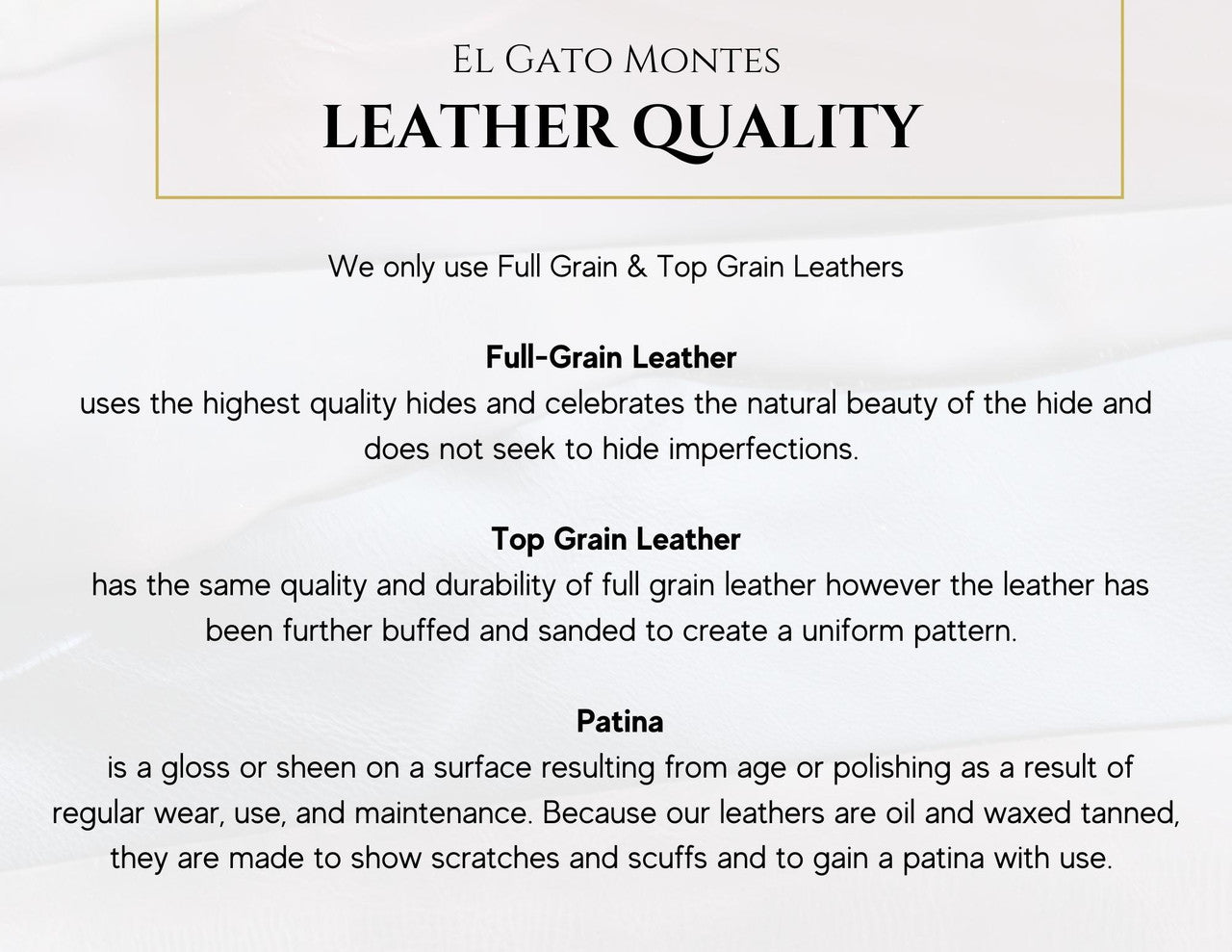 Available leather colours