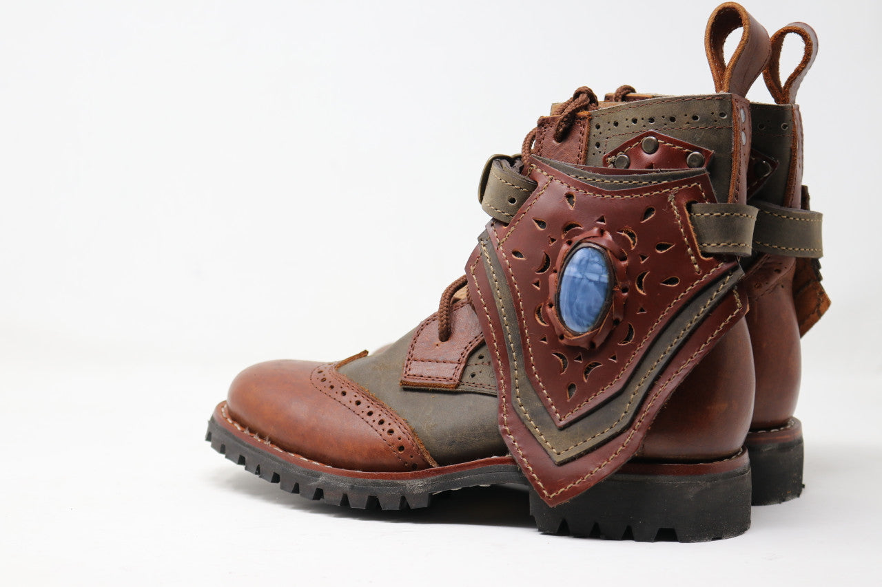 Gunslinger Boots | Green & Brown | Made to Order