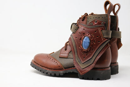 Gunslinger Boots | Green & Brown | Made to Order