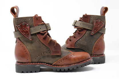 Gunslinger Boots | Green & Brown | Made to Order