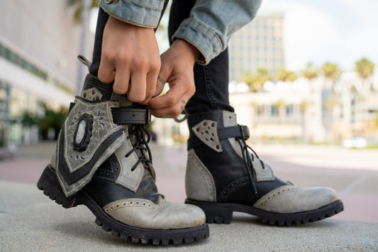 Gunslinger Boots | Black & Gray | Made to Order