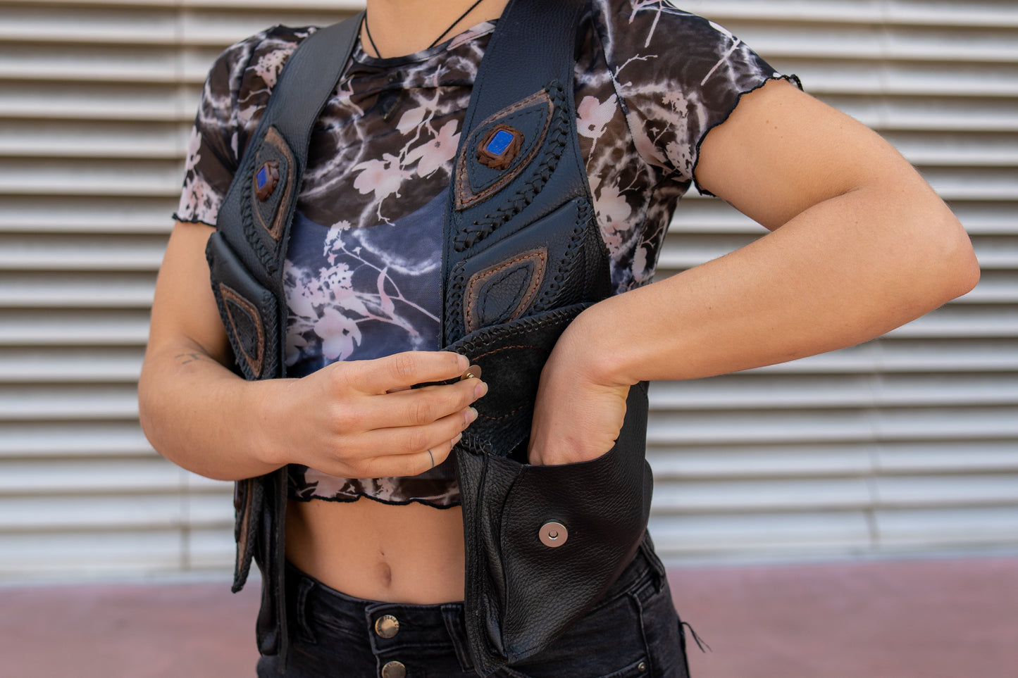 El Norteno Holster | Gray Leather | Labradorite