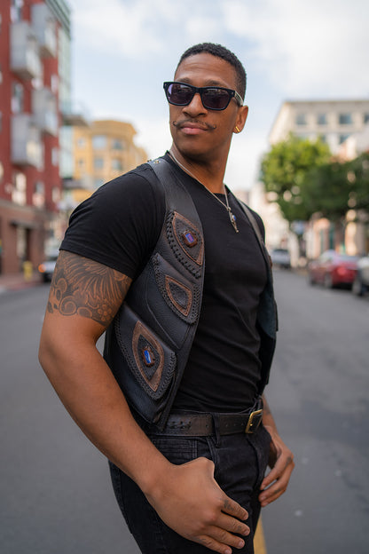 El Norteno Holster | Brown Leather | Labradorite