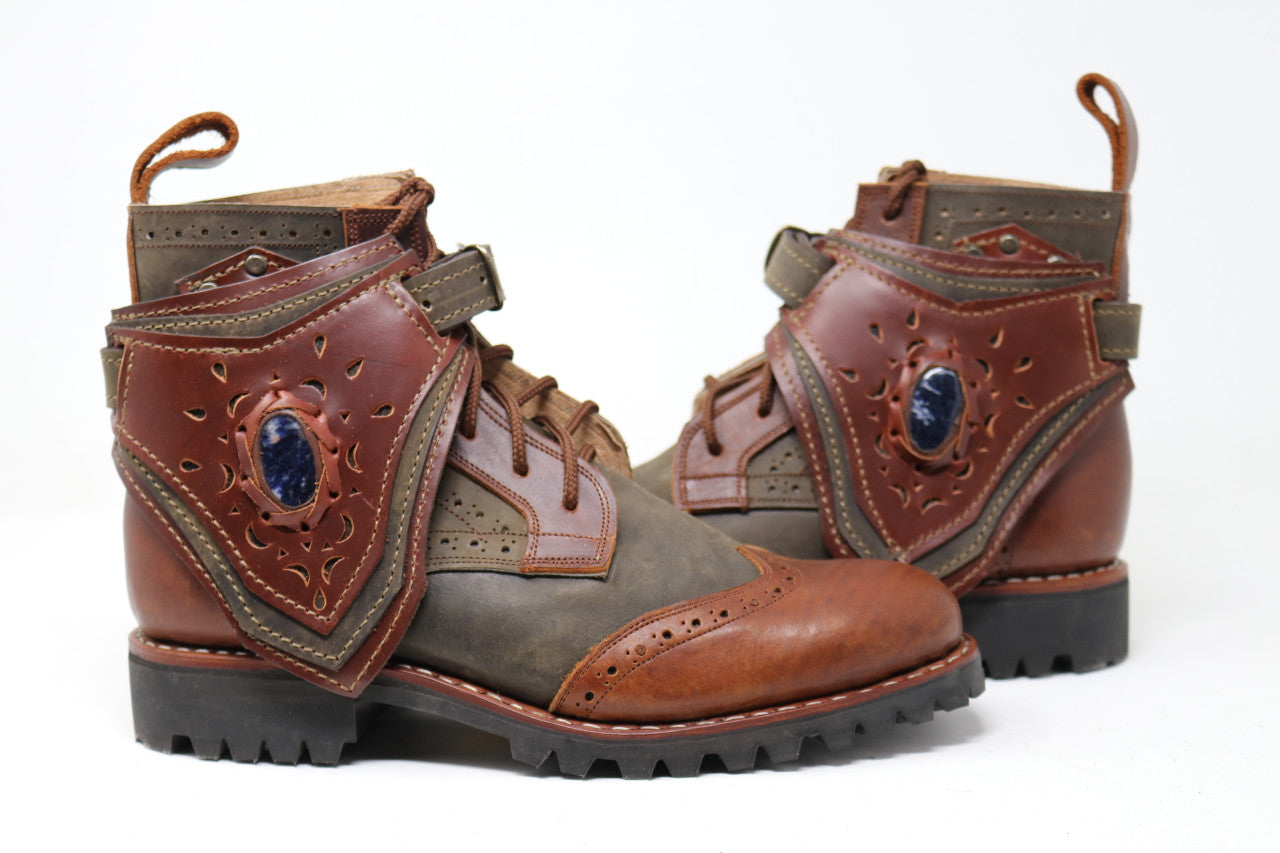 Gunslinger Boots | Green & Brown | Made to Order
