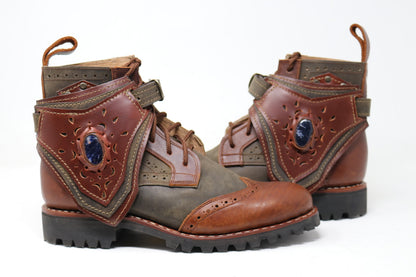 Gunslinger Boots | Green & Brown | Made to Order