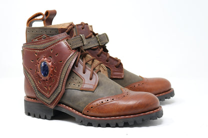 Gunslinger Boots | Green & Brown | Made to Order