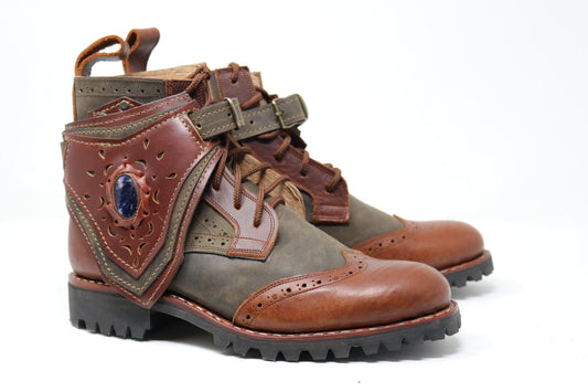 Gunslinger Boots | Green & Brown | Made to Order