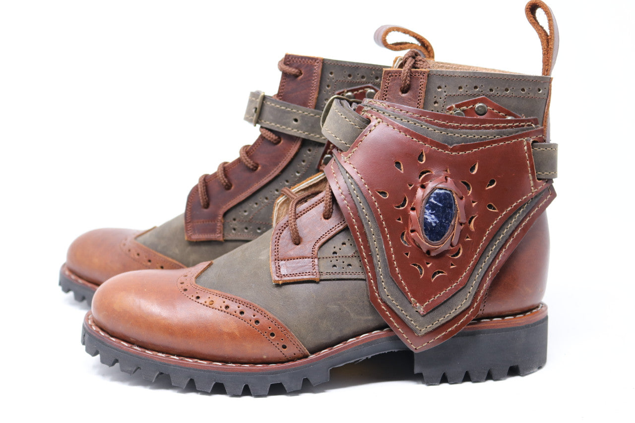Gunslinger Boots | Green & Brown | Made to Order