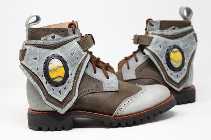 Gunslinger Boots | Green & Gray | Made to Order