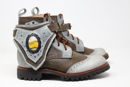 Gunslinger Boots | Green & Gray | Made to Order