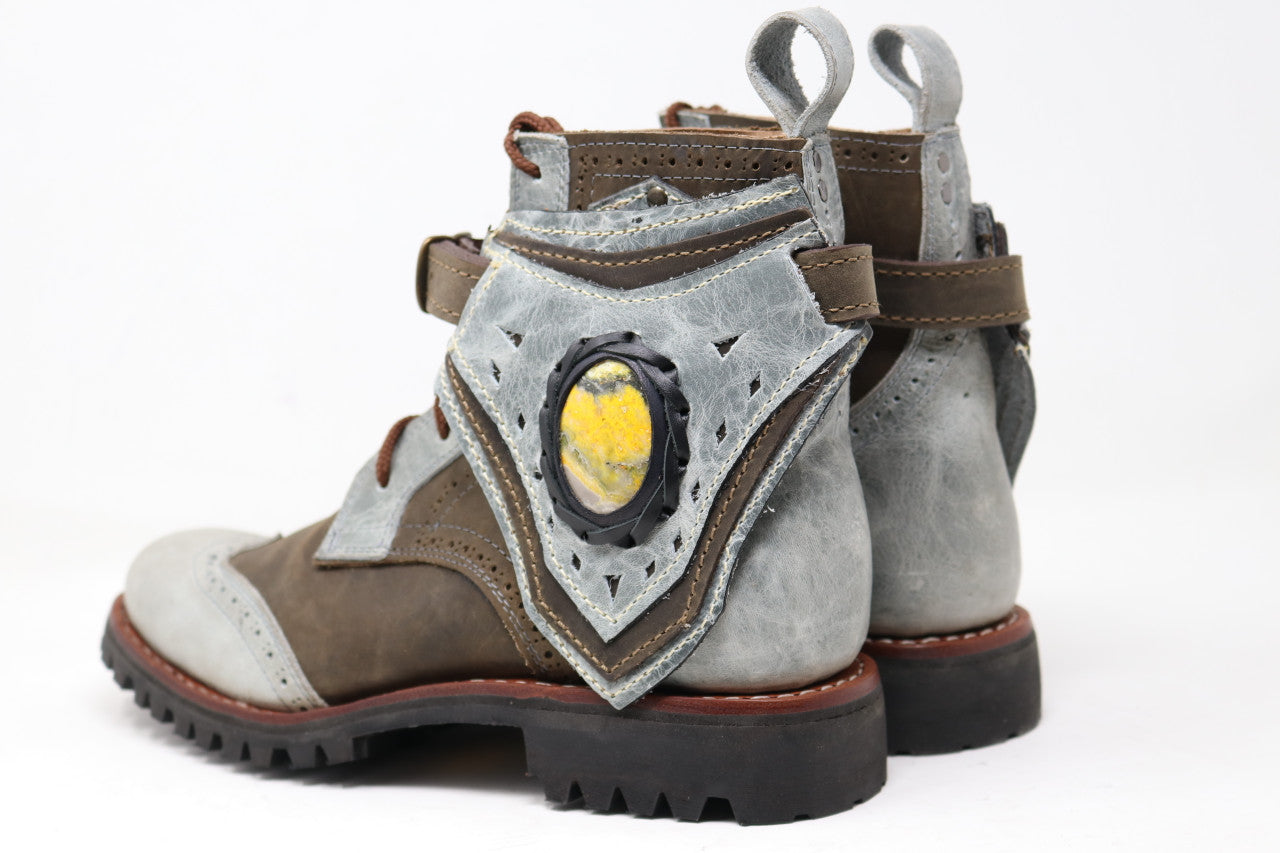 Gunslinger Boots | Green & Gray | Made to Order