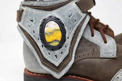 Gunslinger Boots | Green & Gray | Made to Order