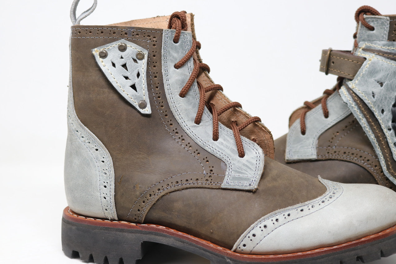 Gunslinger Boots | Green & Gray | Made to Order
