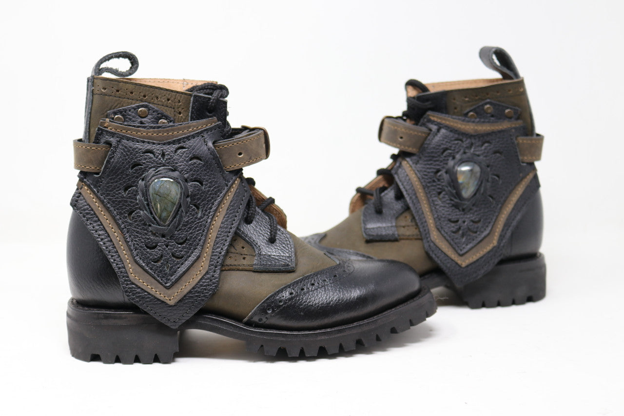 Gunslinger Boots | Green & Black | Made to Order