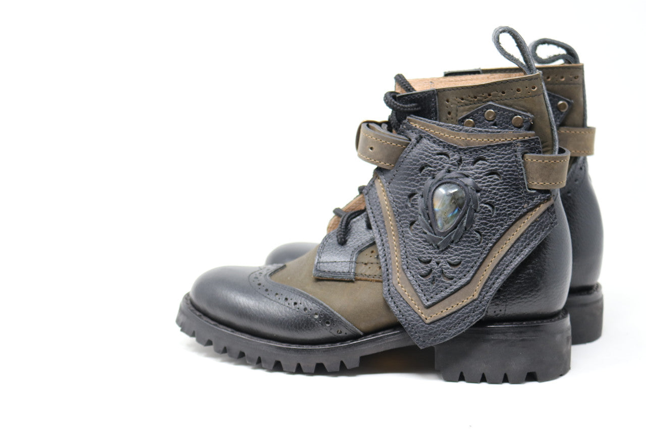 Gunslinger Boots | Green & Black | Made to Order