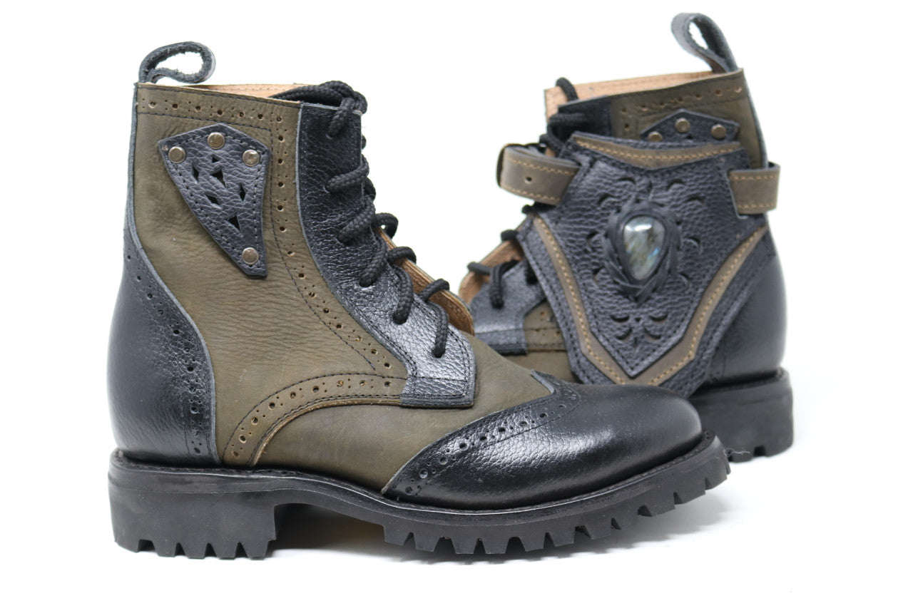 Gunslinger Boots | Green & Black | Made to Order