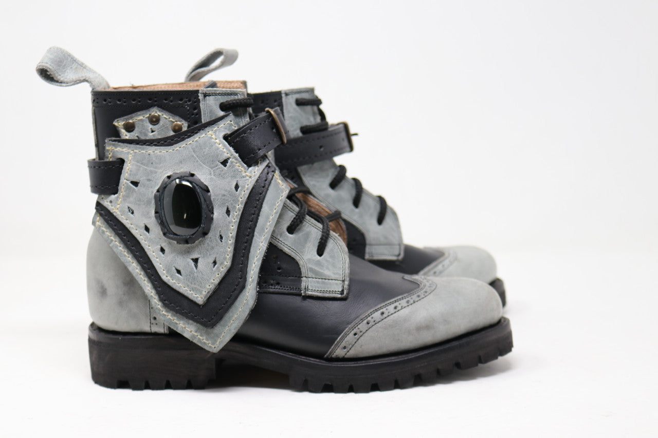 Gunslinger Boots | Black & Gray | Made to Order