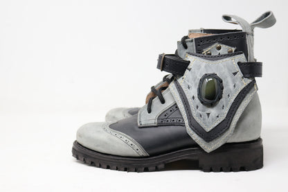 Gunslinger Boots | Black & Gray | Made to Order