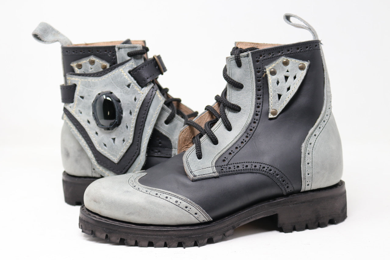 Gunslinger Boots | Black & Gray | Made to Order