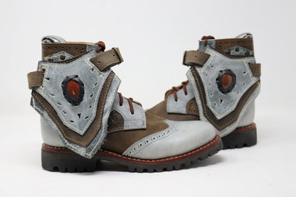 Gunslinger Boots | Green & Gray | Made to Order