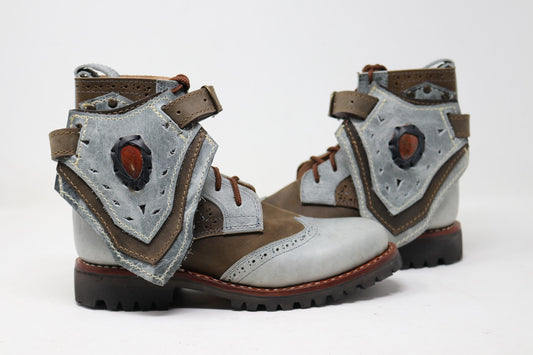 Gunslinger Boots | Green & Gray | Made to Order
