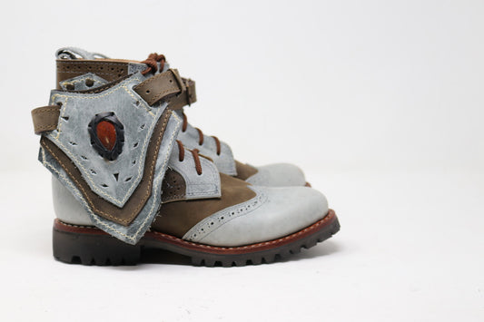 Gunslinger Boots | Green & Gray | Made to Order